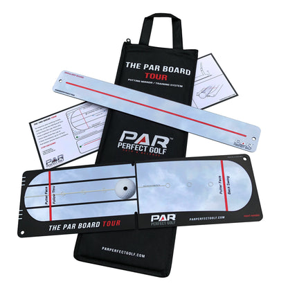 BUNDLE - The PAR Perfect Mirror Tour - with Shoulder Mirror + Garsen Golf QUAD TOUR Pistol TPE Tapered Putting Grip