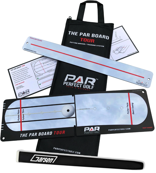 BUNDLE - The PAR Perfect Mirror Tour - with Shoulder Mirror + Garsen Golf QUAD TOUR Pistol TPE Tapered Putting Grip